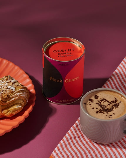 Black Cherry Organic Drinking Chocolate - Dark Chocolate Flakes