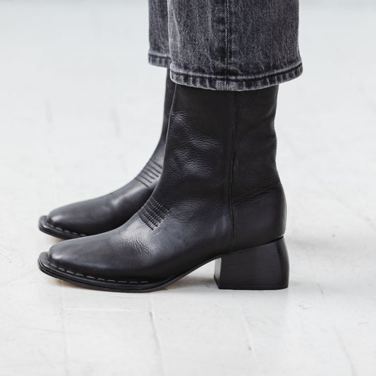 West Ankle Boots in Black Leather