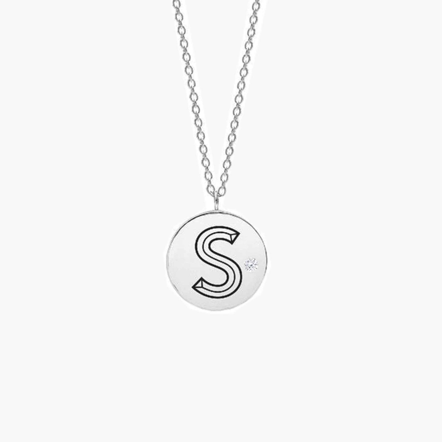 Facett Initial S Pendant - Diamond