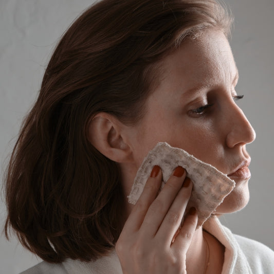 Waffle Makeup Pads in Stone - Set of 4