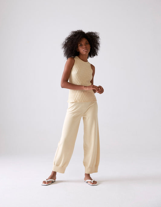 Dansu Knitted Trousers in Vanilla