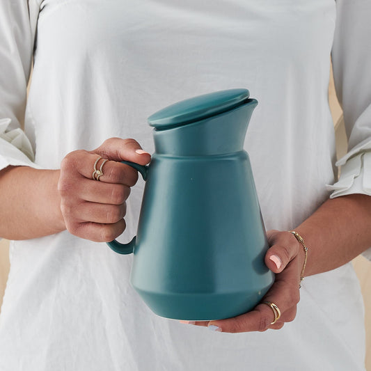 Matt Teal Ceramic Coffee Jug