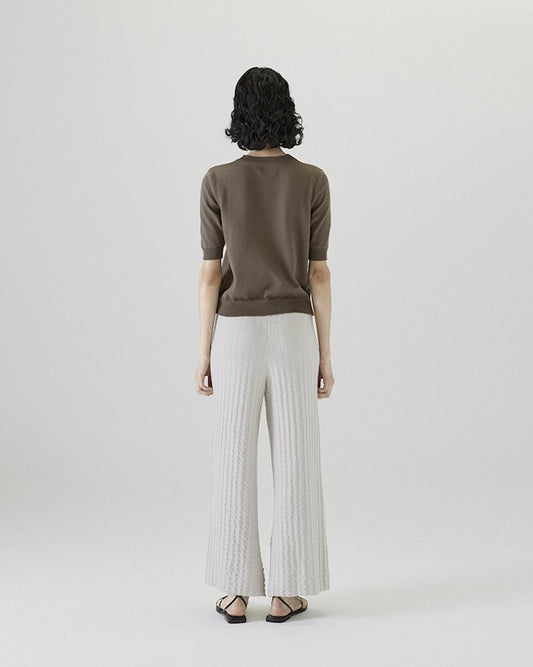Bao Knitted Trousers in Light Grey Cotton