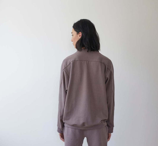 Popover Sweatshirt in Mushroom Organic Cotton