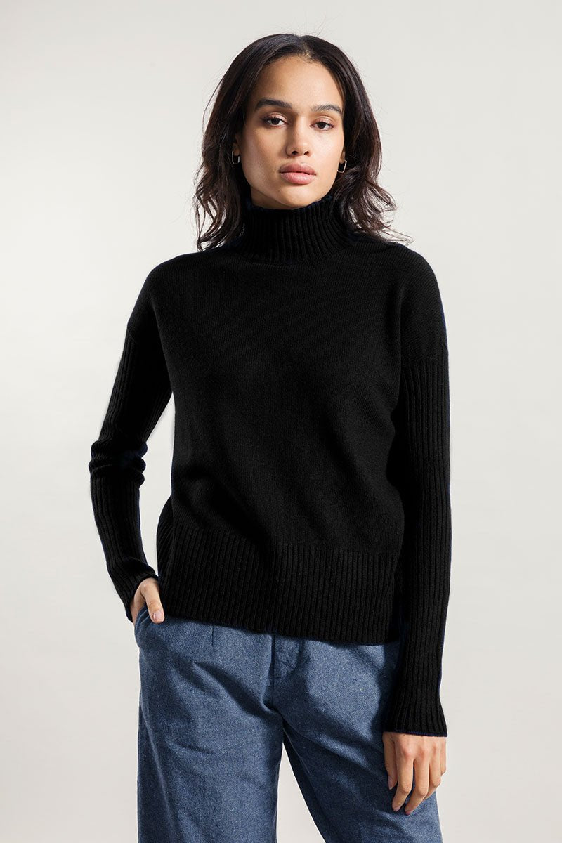 Erminia Recycled Cashmere Sweater in Black