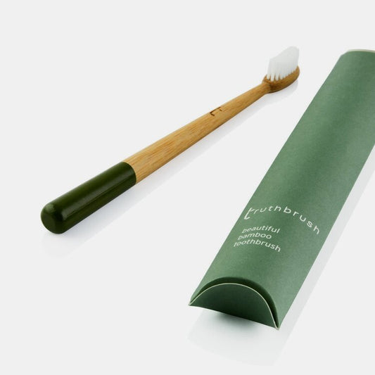 Bamboo Toothbrush in Moss Green