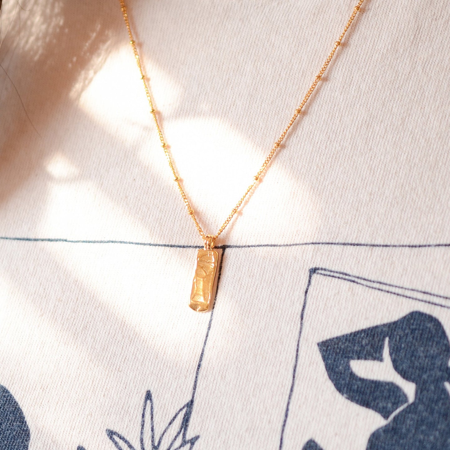 Moon River Bar Gold Necklace