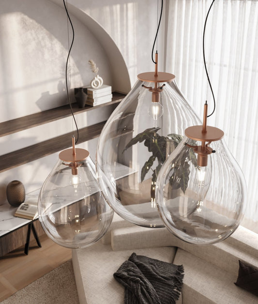 Crystal Tim Pendant in Copper, Large