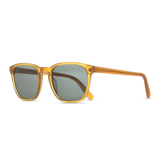 Bowery Amber Sunglasses with Green Lenses