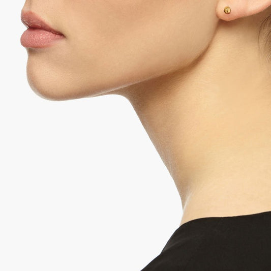 Gold Dodecahedron Stud Earrings