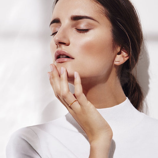 Silver Tube Midi Ring