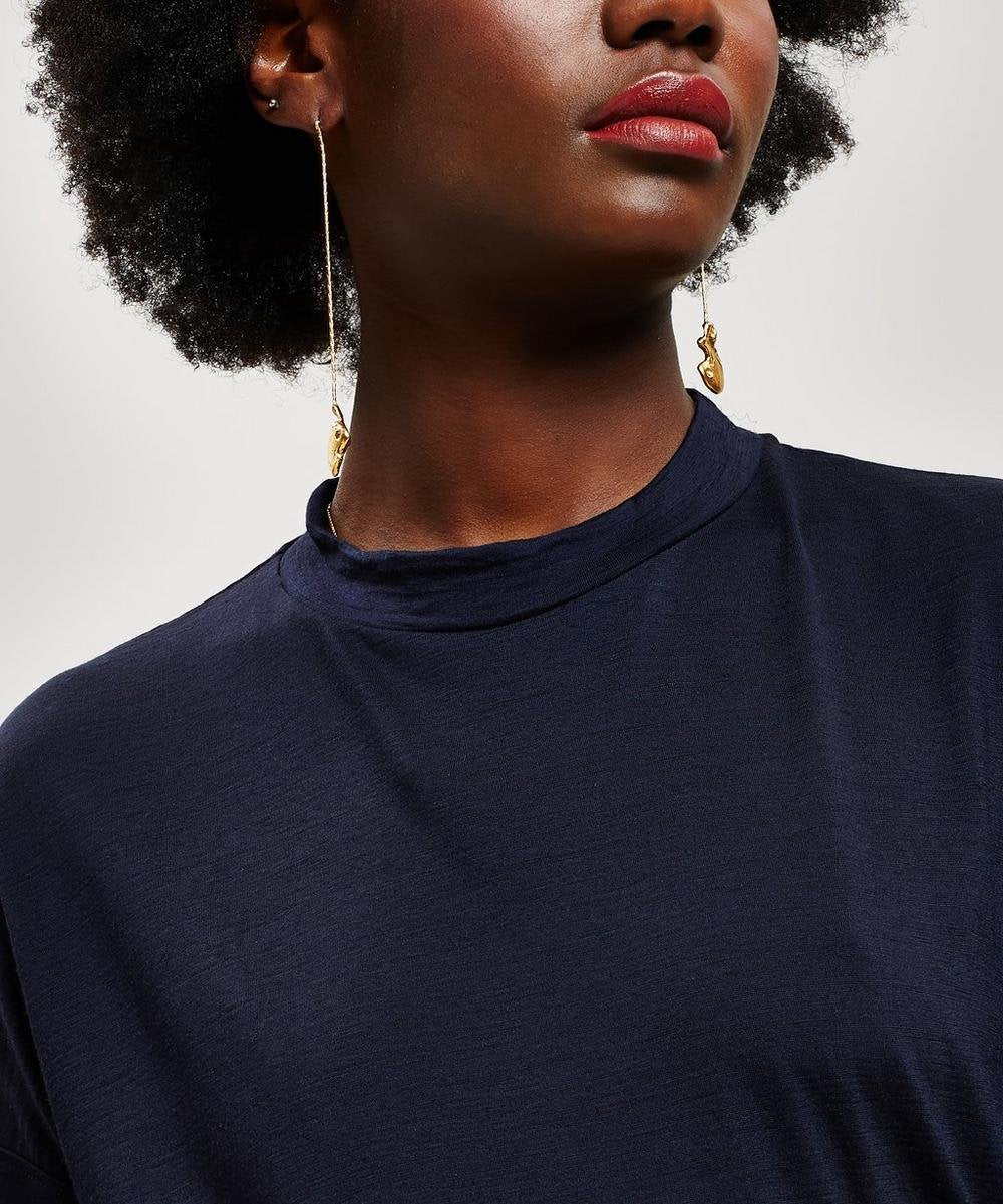 Merino Turtle Neck Top in Navy
