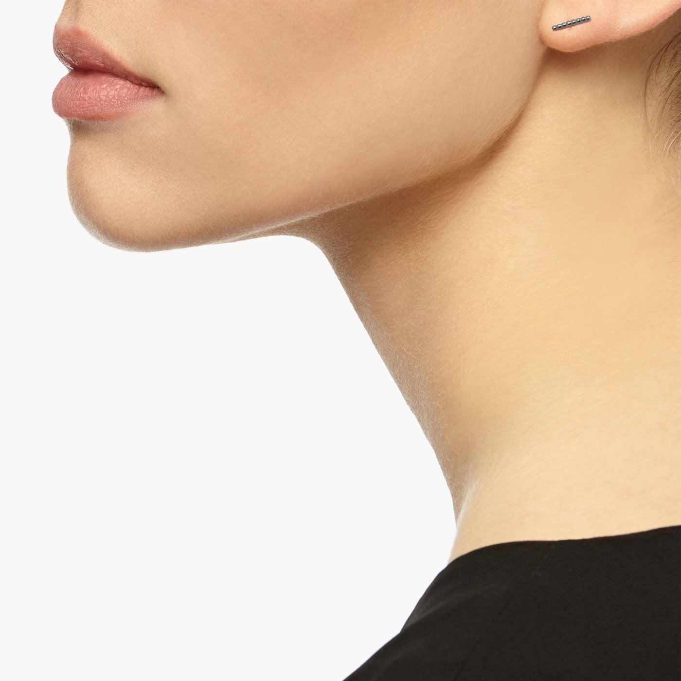 Ball Bar Stud Earrings in Silver
