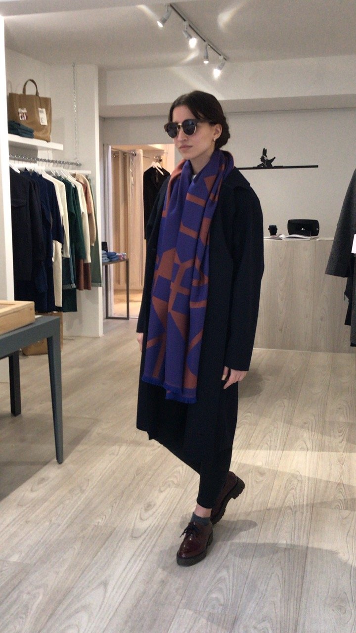 Structured Wool Coat in Deep Navy