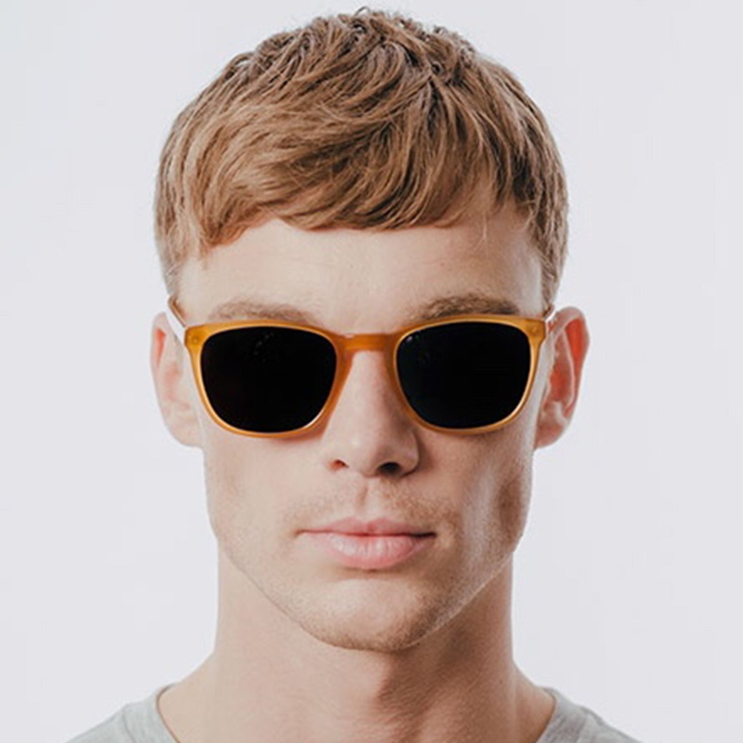 Bowery Amber Sunglasses with Green Lenses