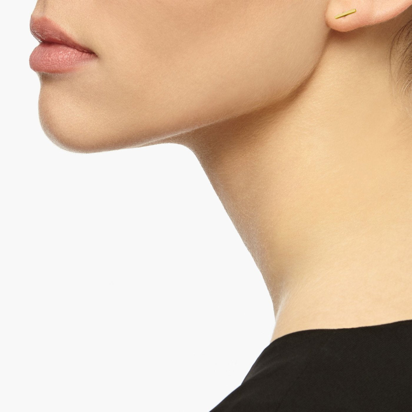 Bar Stud Earrings in Gold