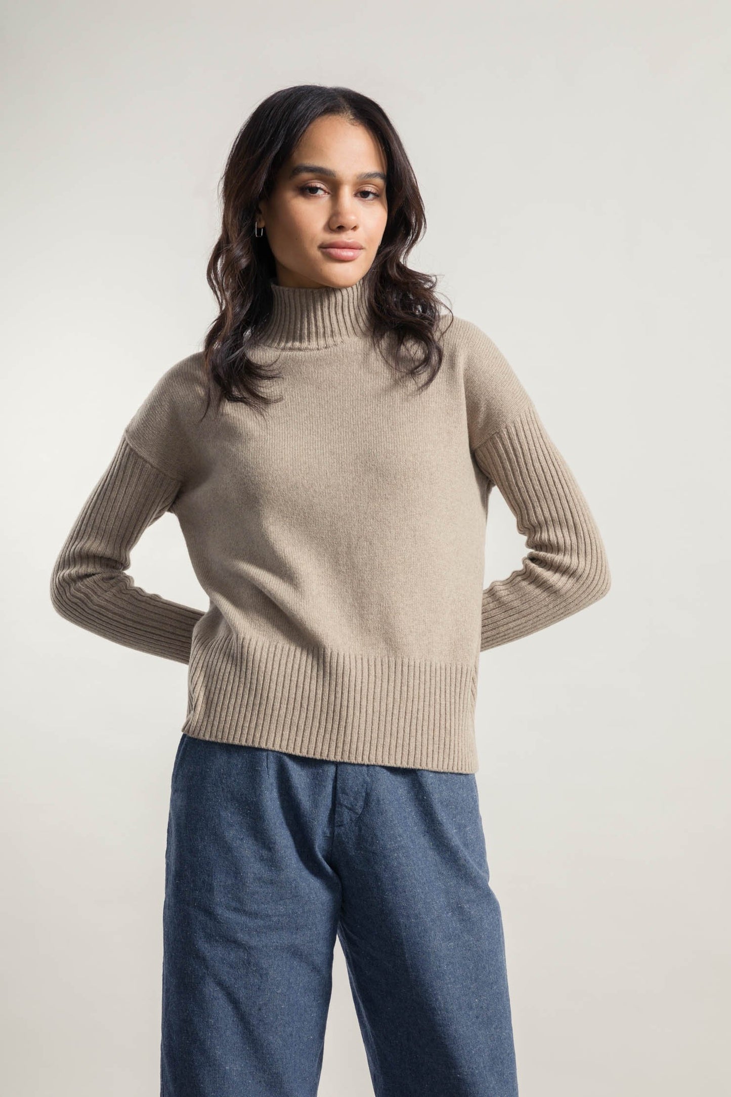 Erminia Recycled Cashmere Sweater in Sand