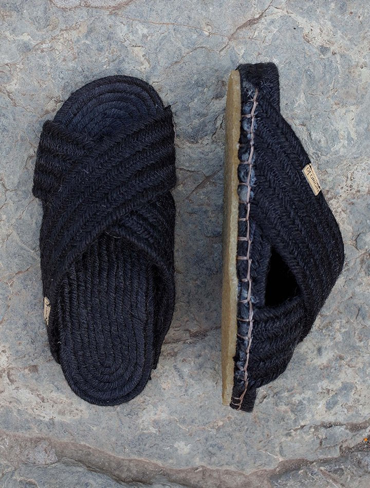 Balears Jute Sandals in Black