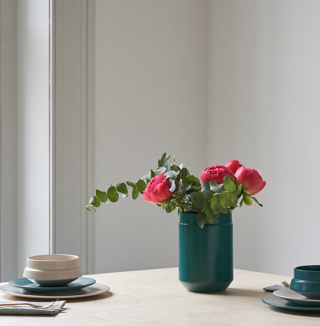 Matt Teal Ceramic Vase