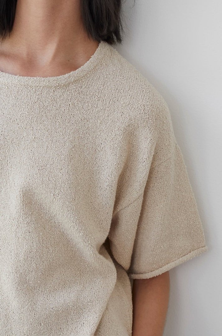 Boucle Top in Almond Organic Cotton
