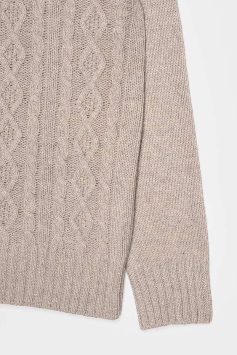 Amos Recycled Wool Sweater in Sand