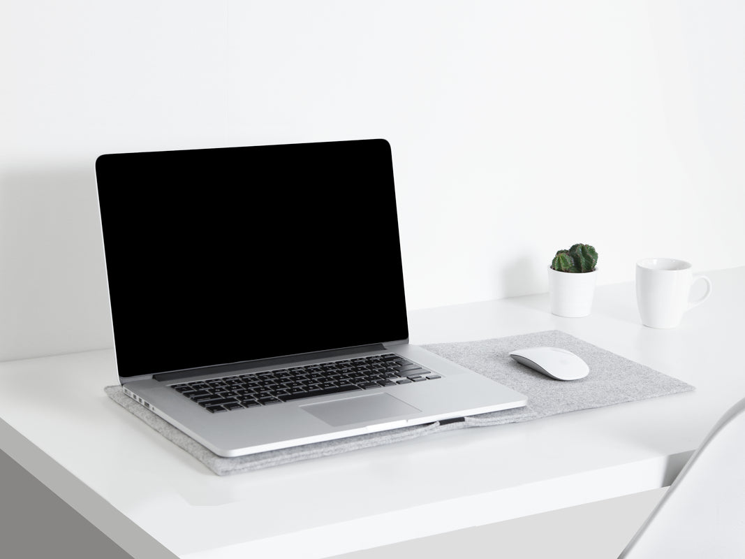 Felt Wool Computer Sleeve 13" in Light Grey