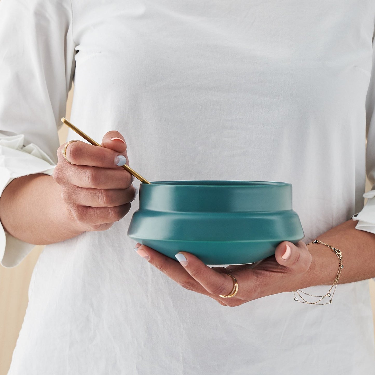 Matt Teal Ceramic Bowl