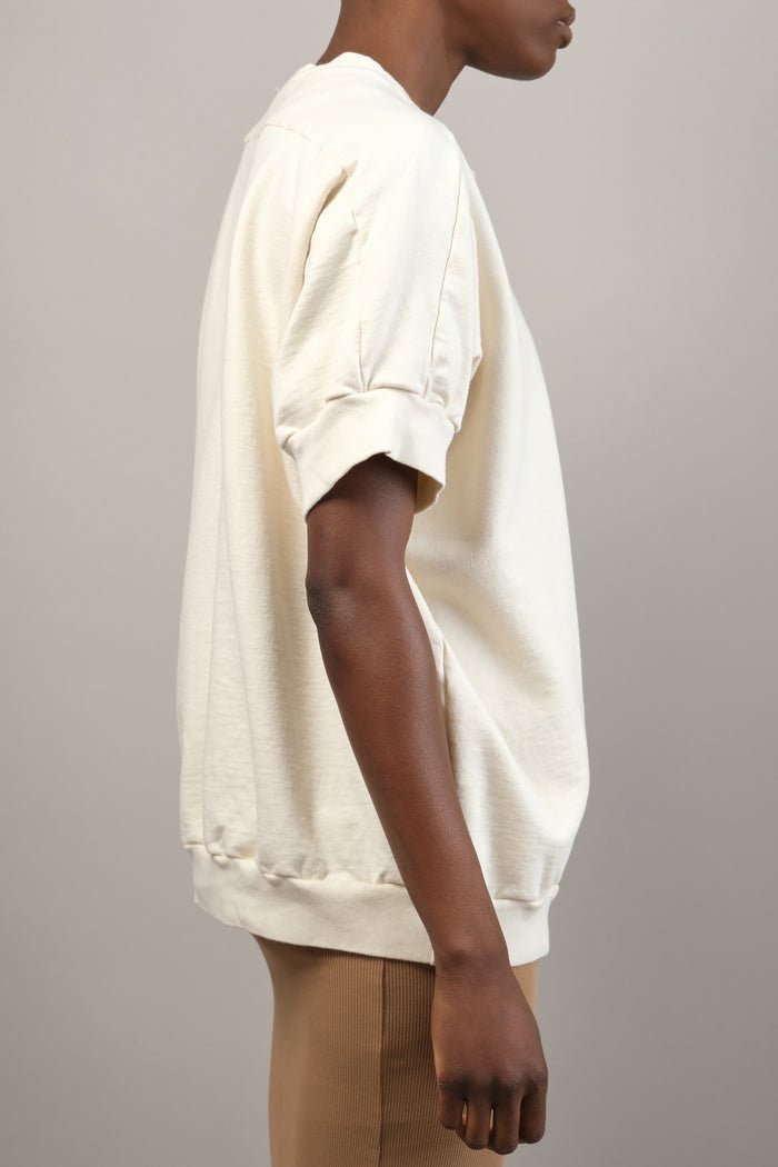 Oversized Short Sleeve Sweatshirt in Natural