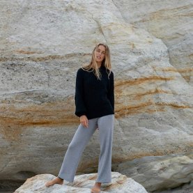 Ribbed Merino Trousers in Grey | The Collaborative Store