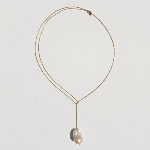 Fireball Lariat Pearl Necklace