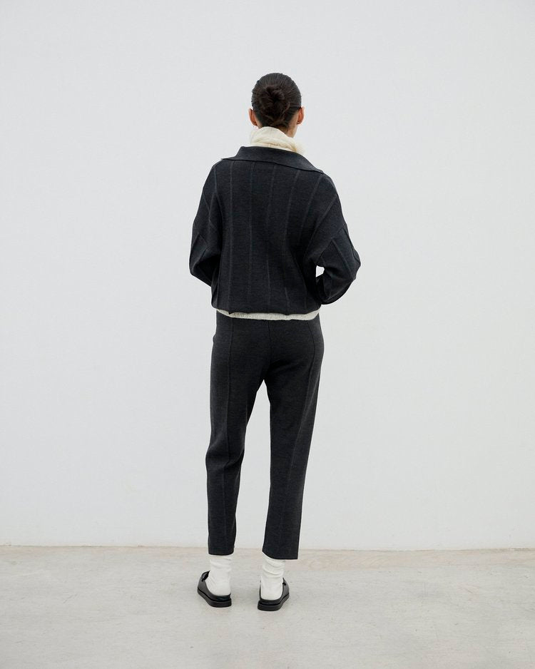 Palla Knitted Trousers in Charcoal