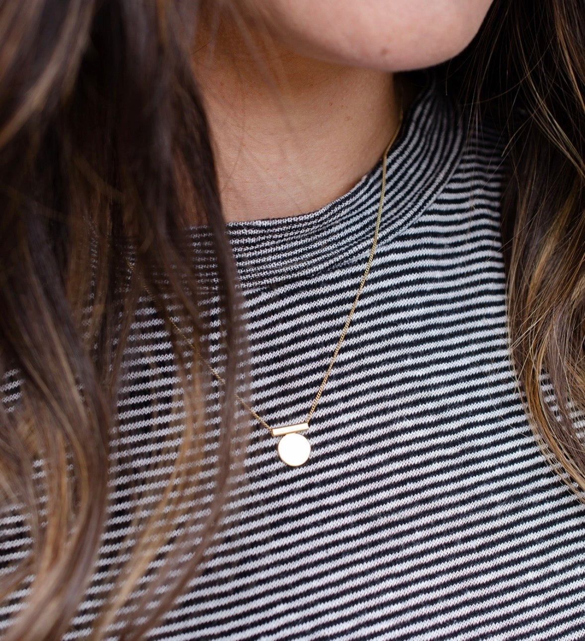 Mini Full Circle Gold Necklace