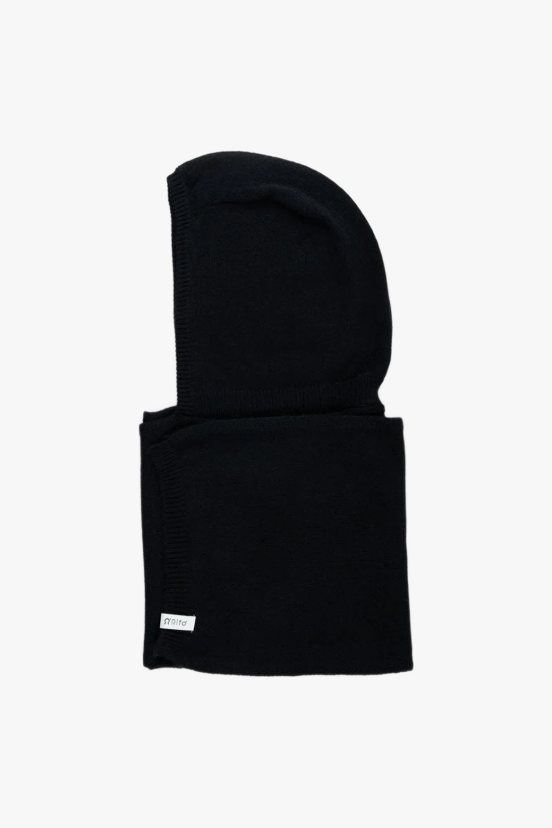 Ilenia Recycled Cashmere Hooded Scarf in Black