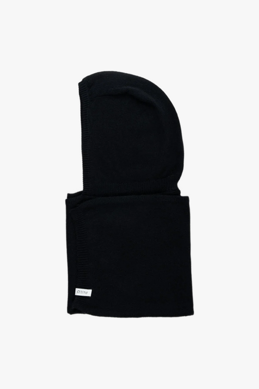 Ilenia Recycled Cashmere Hooded Scarf in Black