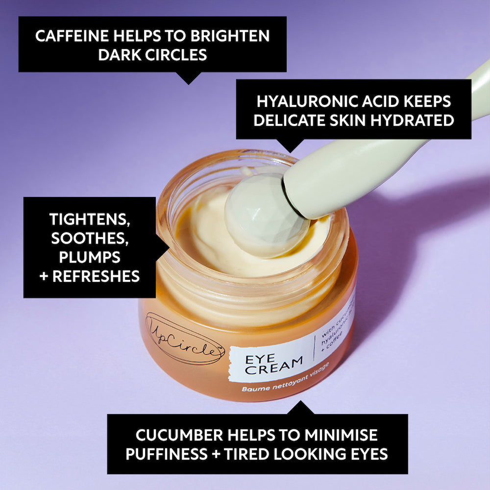 Certified Organic Eye Cream With Hyaluronic Acid, Coffee & Cucumber