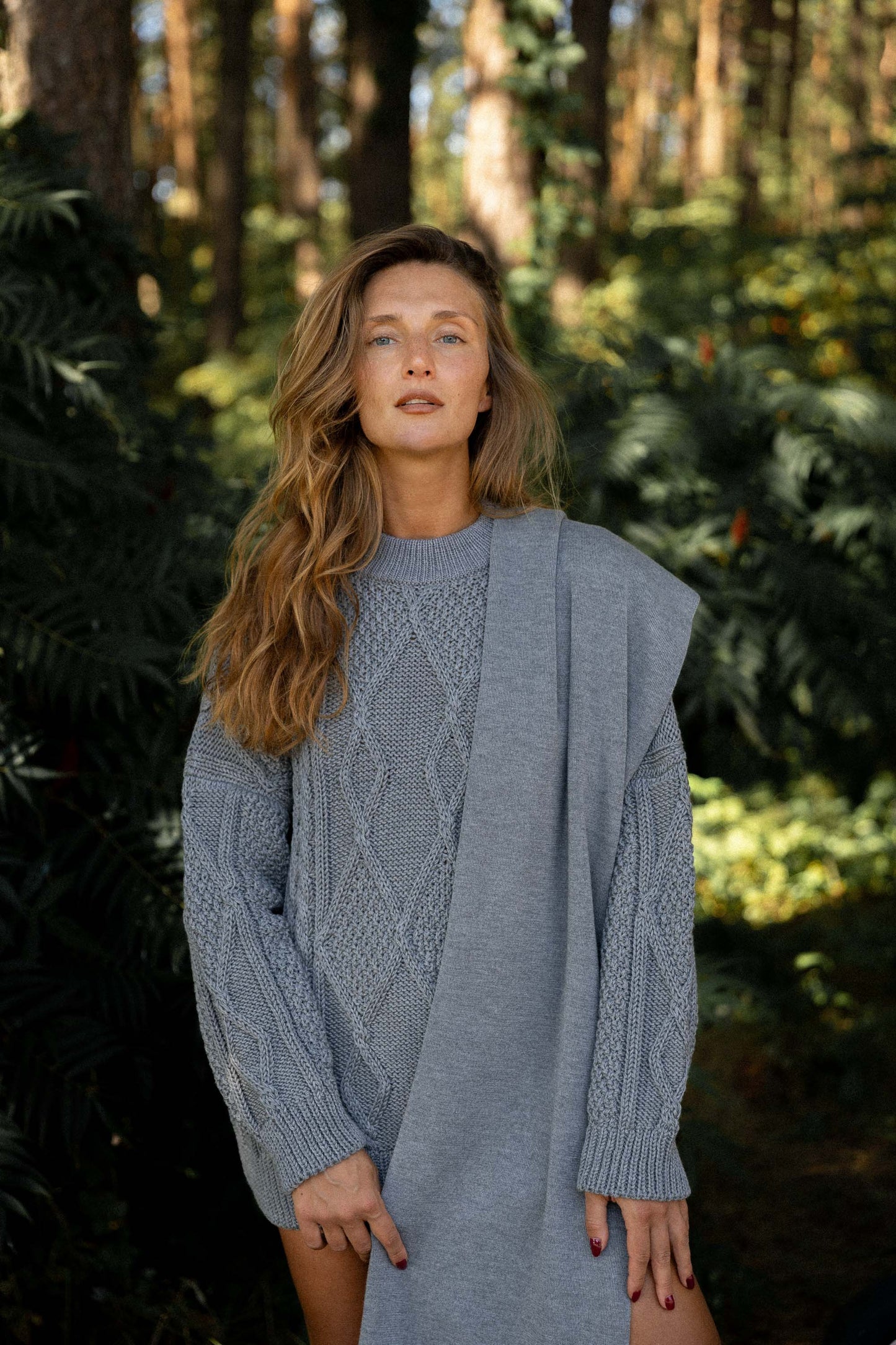 Via Merino Wool Scarf in Grey