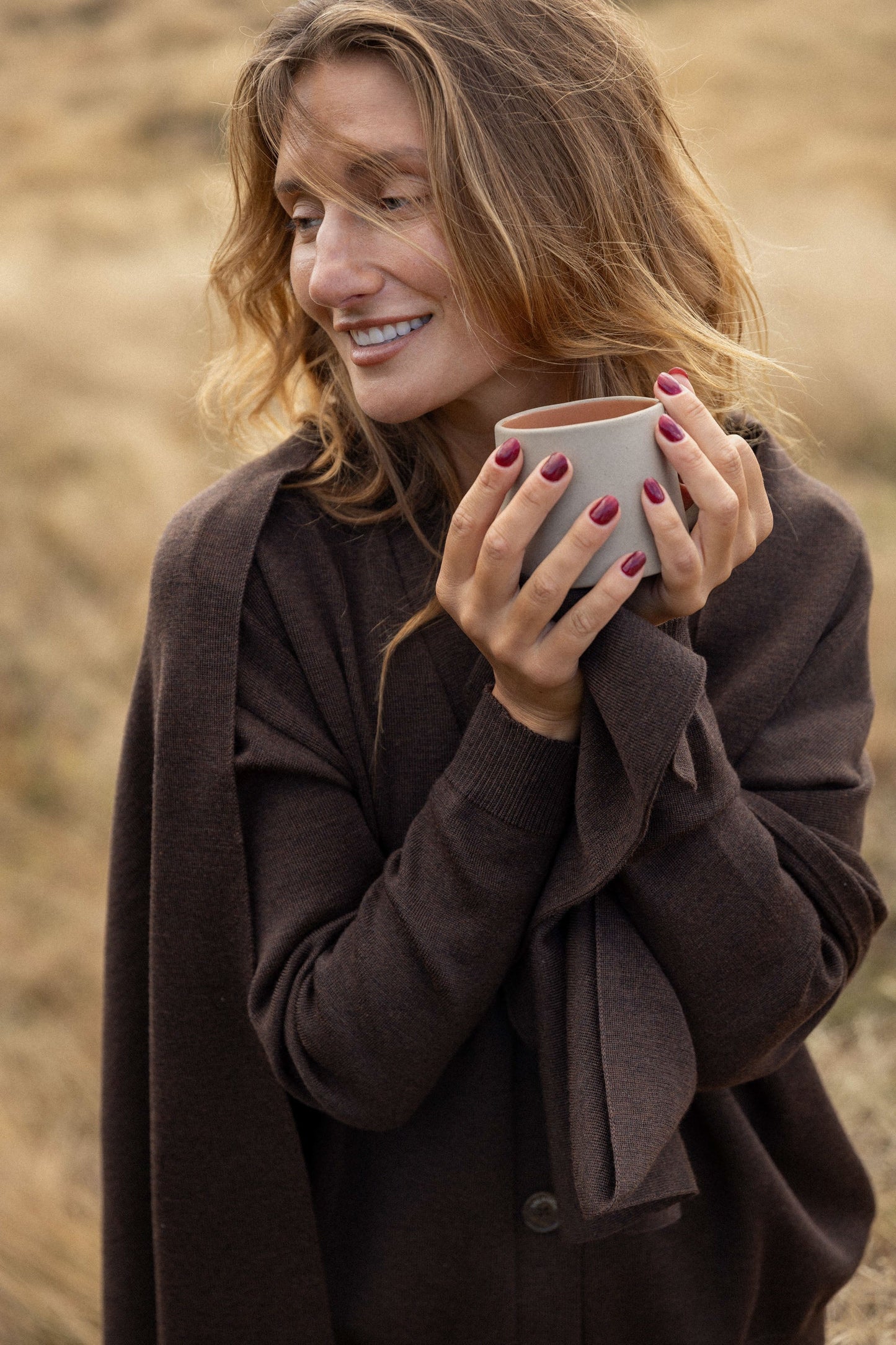 Via Merino Wool Scarf in Chocolate