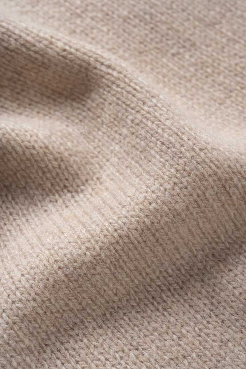 Ilenia Recycled Cashmere Hooded Scarf in Beige