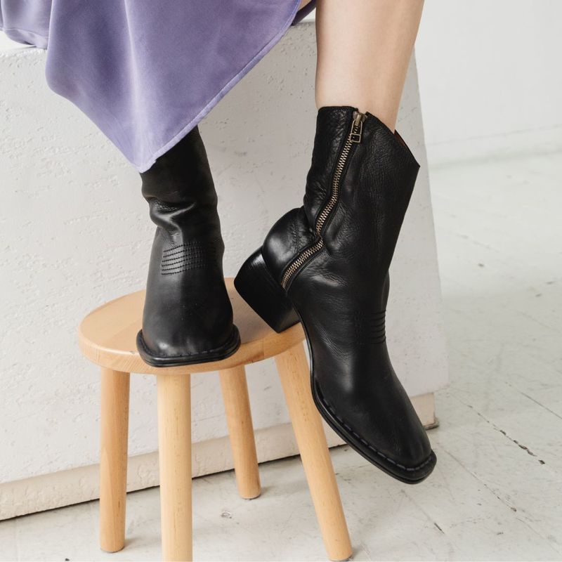 West Ankle Boots in Black Leather