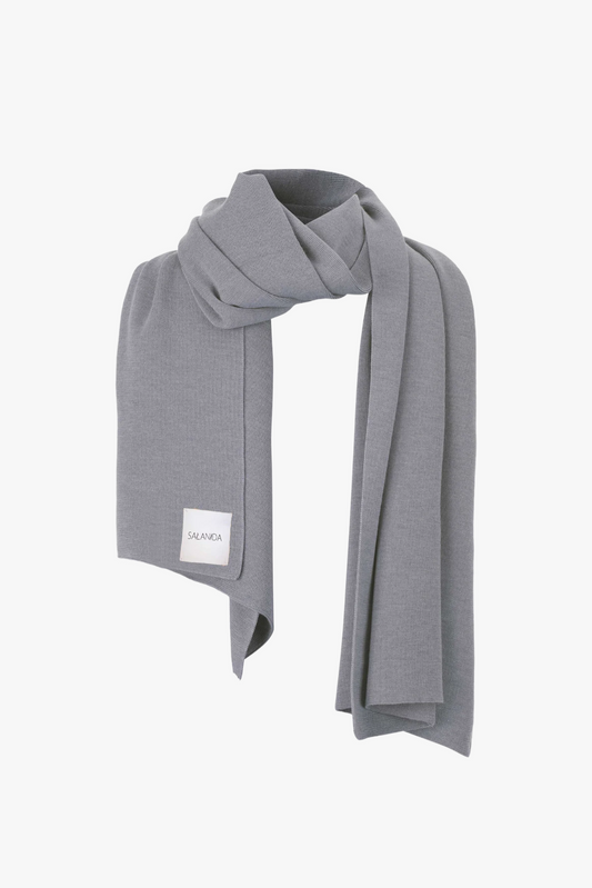 Via Merino Wool Scarf in Grey