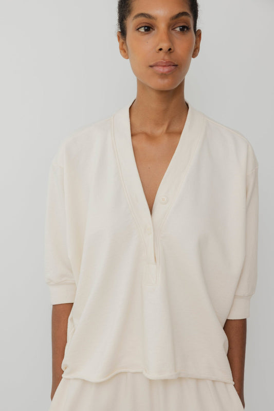 Short Sleeve Sweatshirt in Natural Organic Cotton