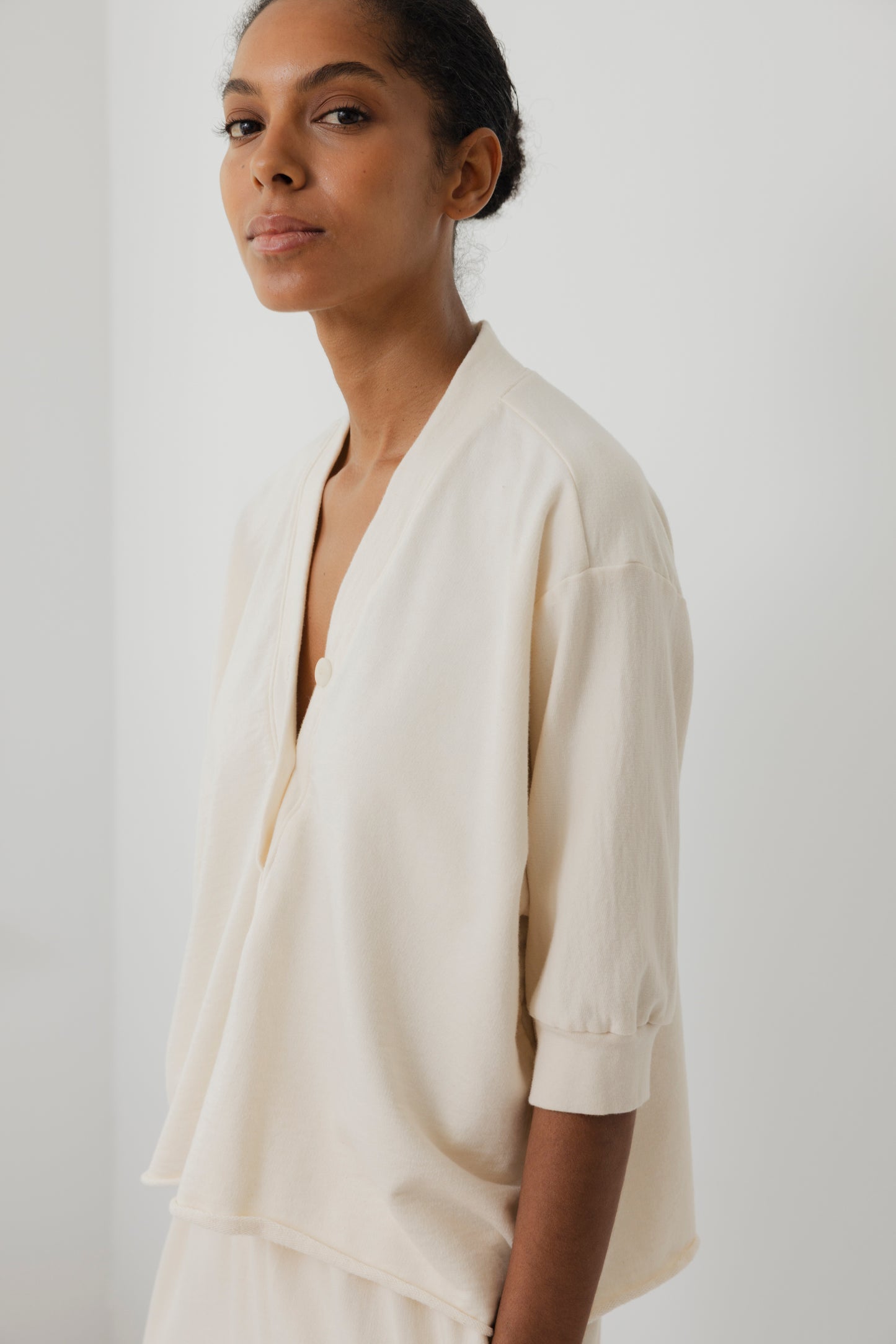 Short Sleeve Sweatshirt in Natural Organic Cotton