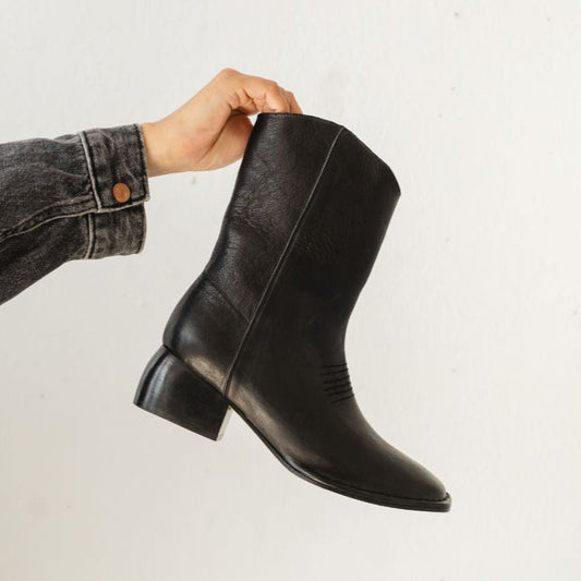 West Ankle Boots in Black Leather