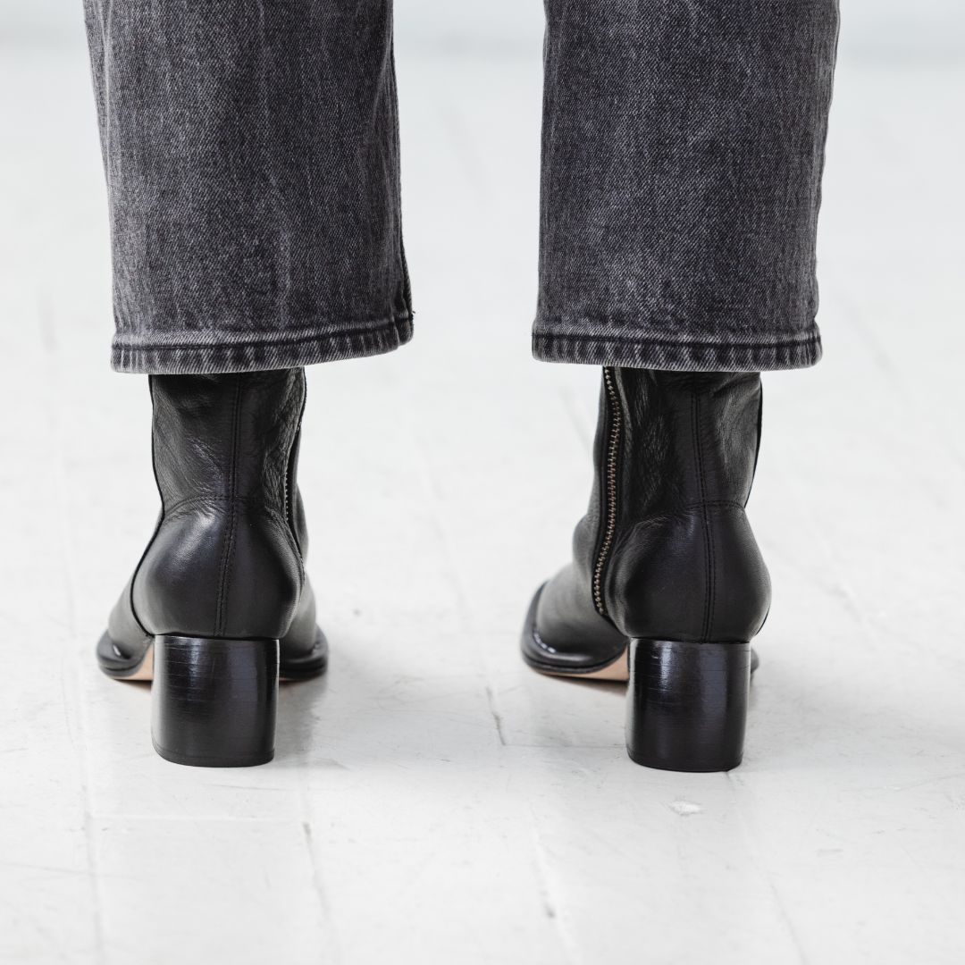 West Ankle Boots in Black Leather