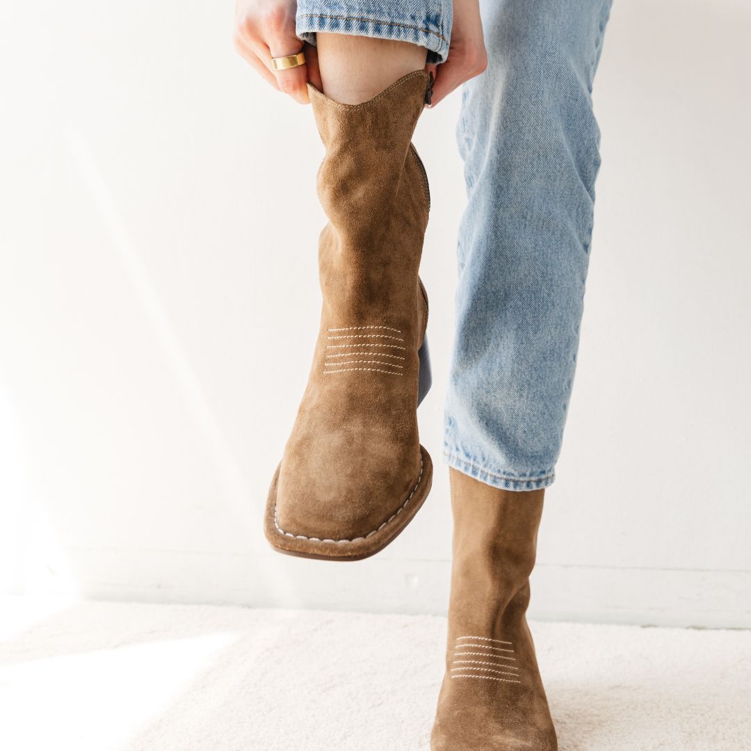West Ankle Boots in Moss Suede