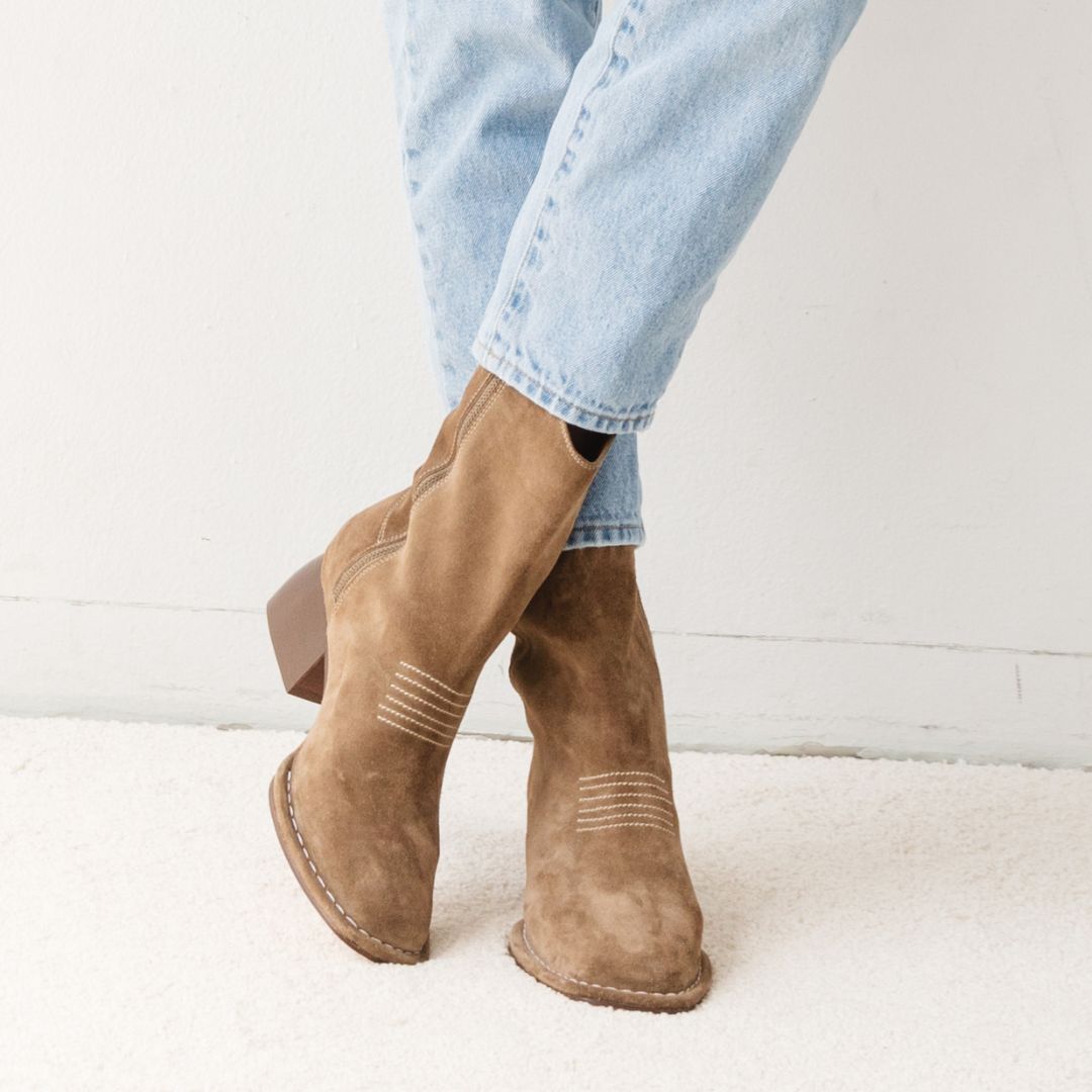 West Ankle Boots in Moss Suede