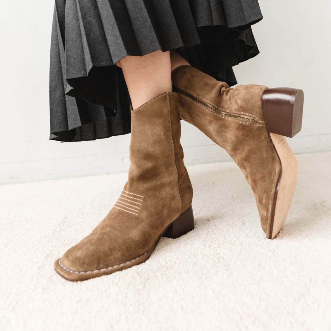 West Ankle Boots in Moss Suede