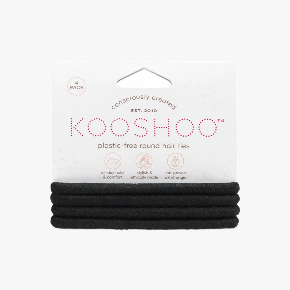 Plastic-Free Round Mondo Hair Ties in Black