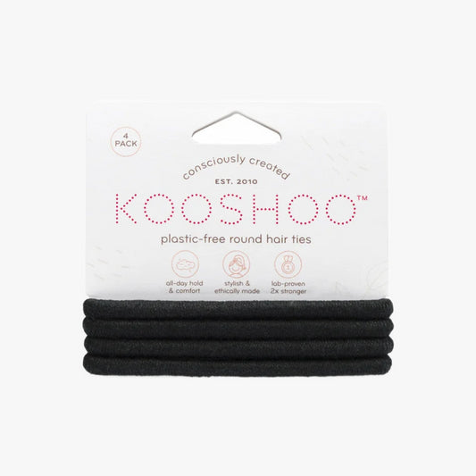 Plastic-Free Round Mondo Hair Ties in Black