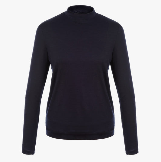 Merino Turtle Neck Top in Navy